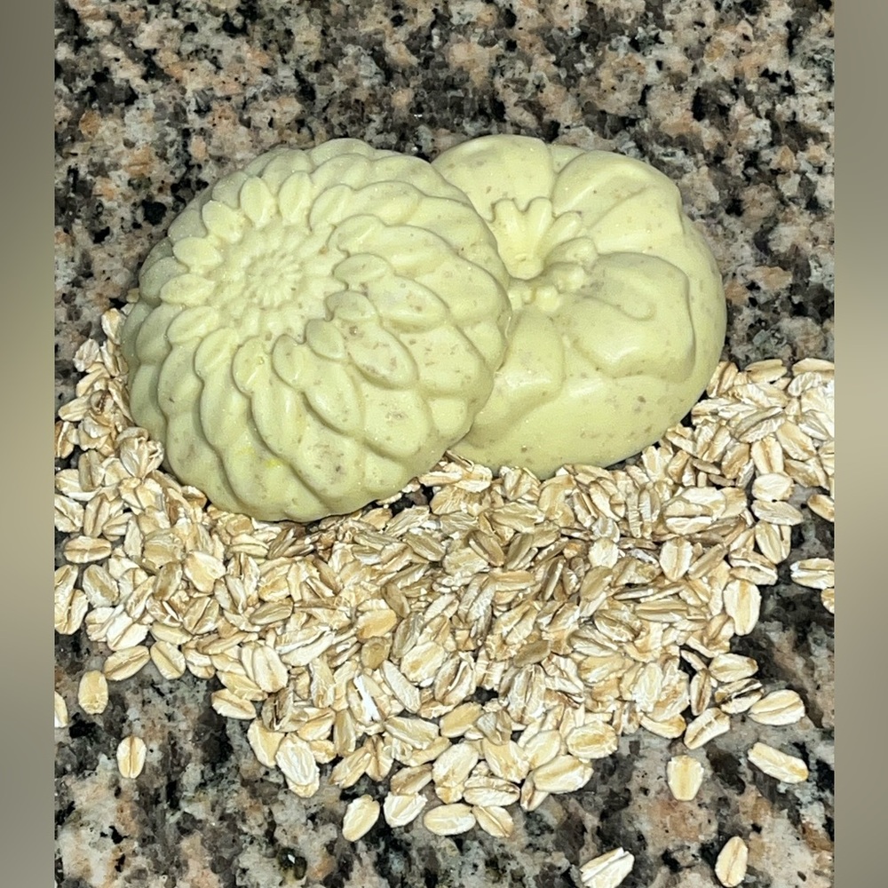 2 Bars Oatmeal Lemon Cookies  Soap Bars Handcrafted Miss Val’s Heavenly Scents